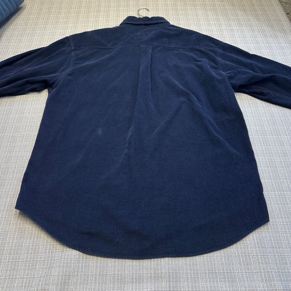 J.Crew Oarsman Corduroy Button Down Shirt Mens XL Navy Blue Long Sleeve Layering - Picture 4 of 8